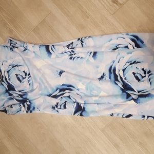 Blue floral sheath dress